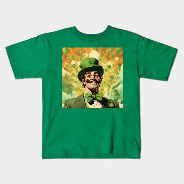 Happy St. Patrick's Day Clovers Kids T-Shirt by beangeerie